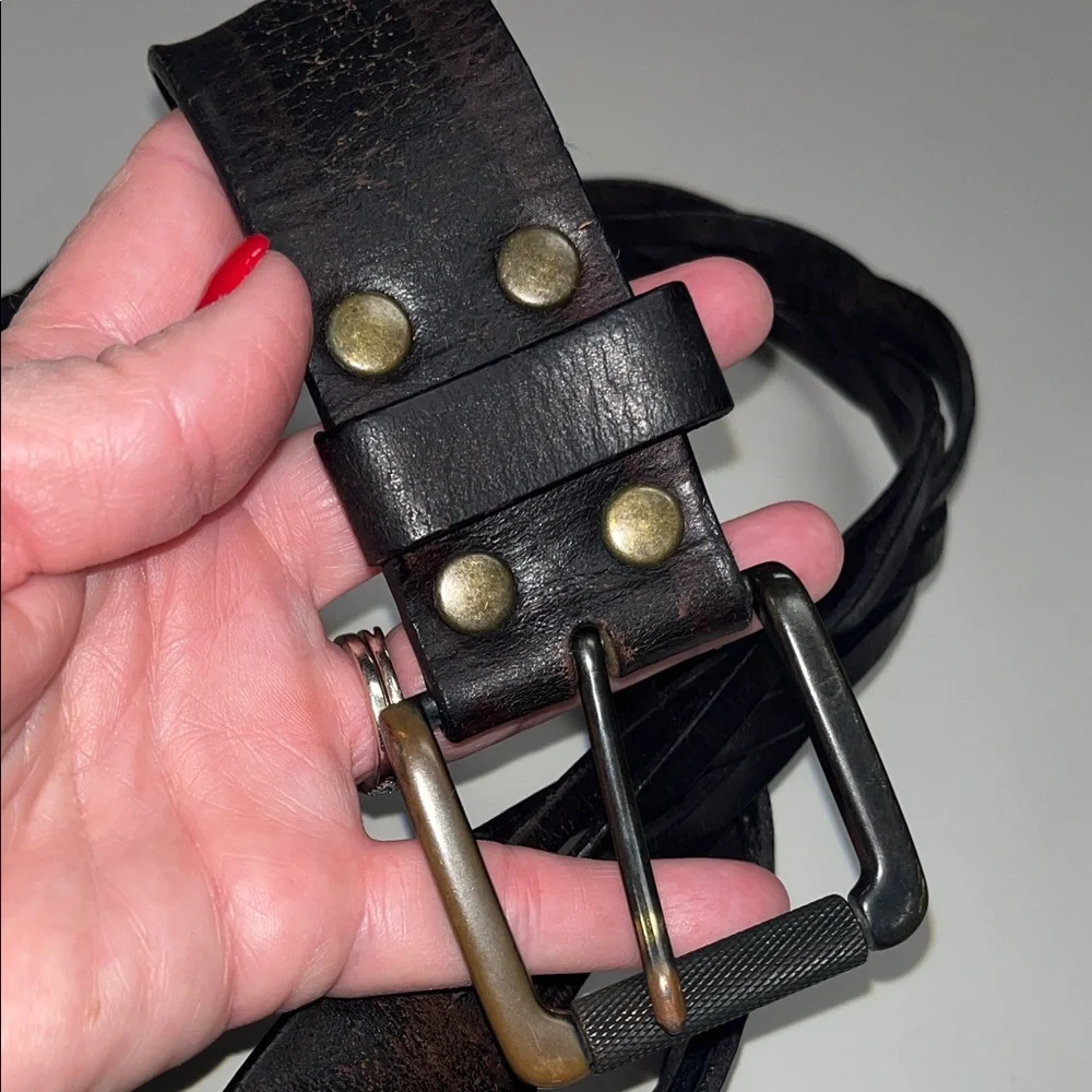 Old Navy Men's Dark Brown Braided Belt Size 38”